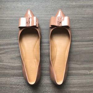 Jcrew nude emery flats with bows